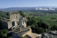 Looking over the rooftops of Menerbes into the valley below, Menerbes, France