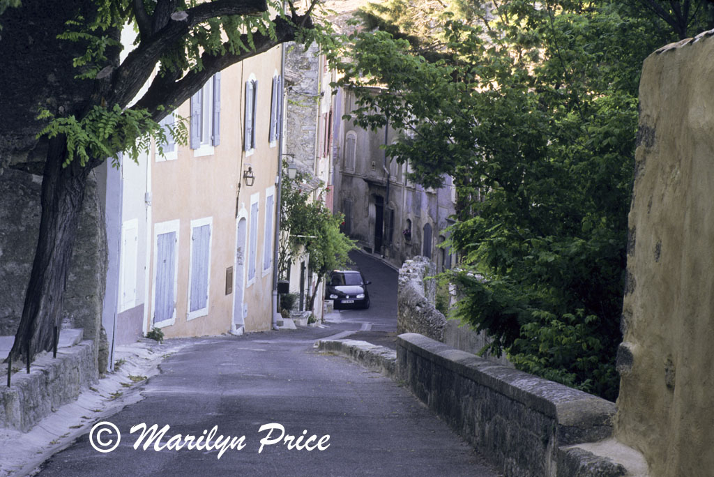 Looking down one of the streets of Menerbes, France