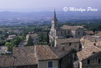 Church and rooftops, Bonnieux, France