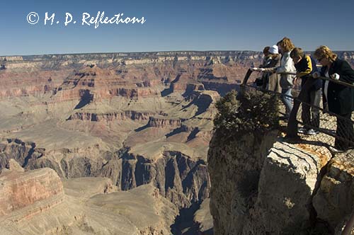 Visitors enjoying the view from Maricopa Point, Grand Canyon National Park, AZ