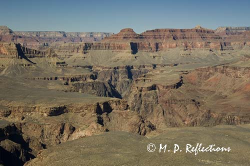 Looking across the Tonto Plateau near Tip-Off, South Kaibab Trail, Grand Canyon National Park, AZ