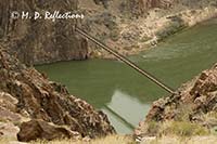 Kaibab Bridge and South Kaibab Trail as seen from Clear Creek Trail, Grand Canyon National Park, AZ