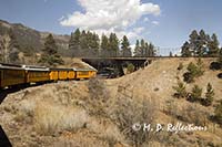 The train turns a corner, Durango-Silverton Narrow Gauge Railroad, Durango, CO