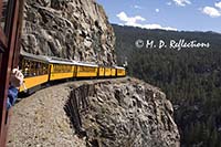 The train turns a corner, Durango-Silverton Narrow Gauge Railroad, Durango, CO