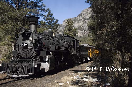 Steam engine for the Durango-Silverton Narrow Gauge Railroad, Durango, CO