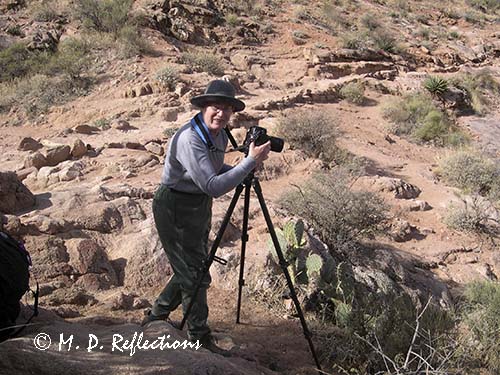 Marilyn spots a waterfall, Grand Canyon National Park, AZ