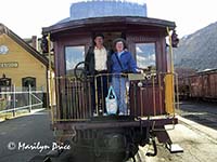 Marilyn and Carl on board the Durango-Silverton Narrow Gauge Railroad, Durango, CO