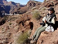 Marilyn eating lunch, Clear Creek Trail, Grand Canyon National Park, AZ