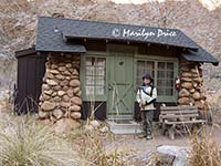 Marilyn in front of cabin 7, Phantom Ranch, Grand Canyon National Park, AZ