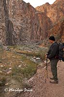 Carl looks at Bright Angel Creek, North Kaibab Trail, Grand Canyon National Park, AZ