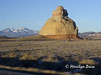 Formation and La Sal Mountains, approaching Moab, UT