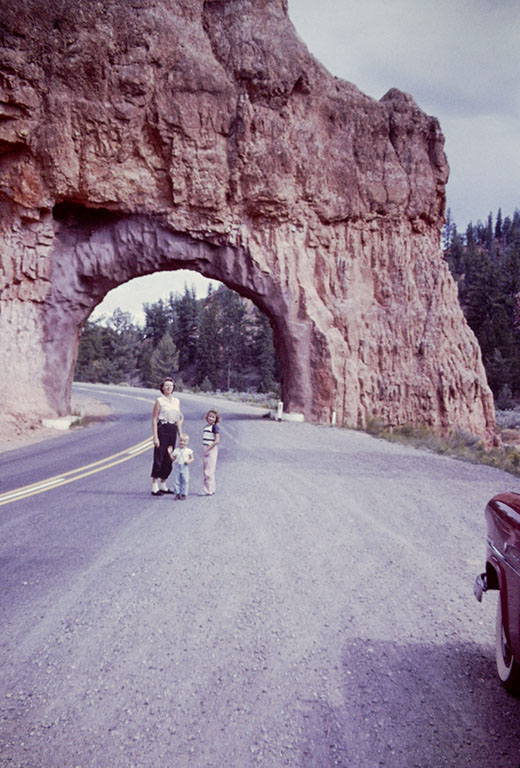 Man-made arch for the road, Red Rock Canyon near Bryce Canyon National Park, UT