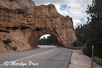 Man-made arch for the road, Red Rock Canyon near Bryce Canyon National Park, UT