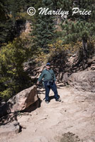 Carl arriving at Coconino Overlook, North Kaibab Trail, Grand Canyon National Park, AZ