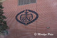 University crest on the side of the Union Building, Northern Arizona University, Flagstaff, AZ