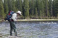 Carl looks for fish in Bierstadt Lake, Rocky Mountain National Park, CO