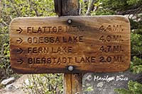 Trail sign at Bear Lake, Rocky Mountain National Park, CO