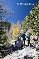 Hikers on the trail, Emerald Lake Trail, Rocky Mountain National Park, CO