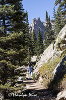 Trail and peaks, Emerald Lake Trail, Rocky Mountain National Park, CO