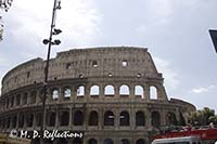 First view of the Colosseum, Rome, Italy