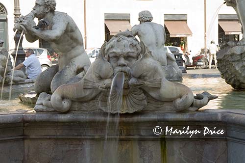 Detail, Fontana di Nettuno, Piazza Navone, Rome, Italy