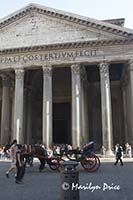 Pantheon and horse carriage, Rome, Italy