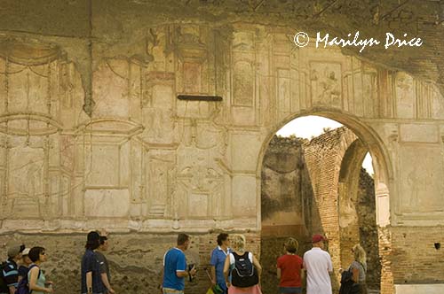 Interior wall of courtyard of baths, Pompeii, Italy