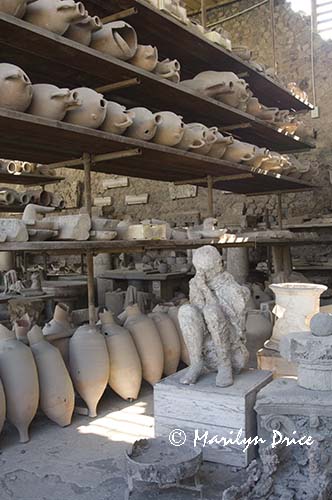 Storeroom of found items, Pompeii, Italy