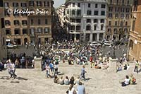 Looking down the Spanish Steps from about half way up, Rome, Italy