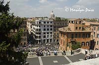 View from the top of the Spanish Steps, Rome, Italy