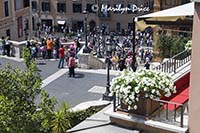 View from a restaurant near the top of the Spanish Steps, Rome, Italy