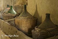 Old wine bottles, Tuscany, Italy