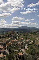 Castiglione d'Orcia from Rocca a Tentennano, Tuscany, Italy