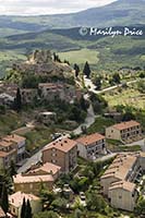 Castiglione d'Orcia from Rocca a Tentennano, Tuscany, Italy