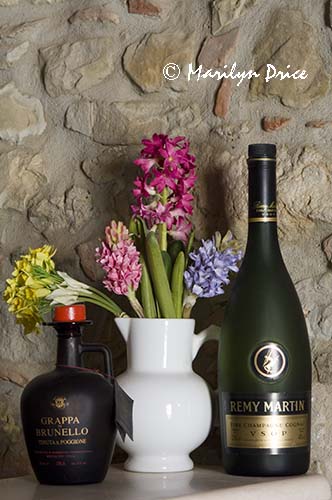 Wine and flowers, Tuscany, Italy