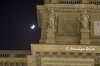 Moon and triumphal arch, Florence, Italy