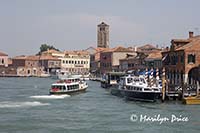 Arriving in Murano, Venice, Italy