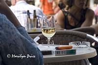 Reflections in a wine glass, Venice, Italy