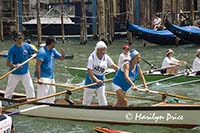 Grand Canal and parade of rowed boats, Venice, Italy