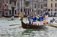 Grand Canal and parade of rowed boats, Venice, Italy