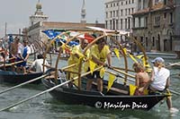 Grand Canal and parade of rowed boats, Venice, Italy