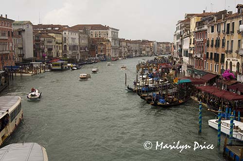 View of Grand Canal from Rialto Bridge, Venice, Italy