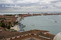 View of Lagune from San Giorgio's bell tower, Venice, Italy