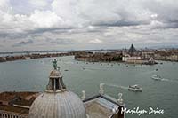 View of Lagune from San Giorgio's bell tower, Venice, Italy