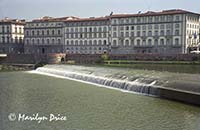 Spillway on the River Arno, Florence, Italy