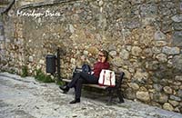 On the phone again, Monteriggioni, Italy