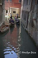 Gondola traffic jam, Venice, Italy