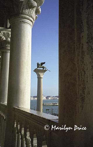 Statue of St. Mark, patron saint of Venice, from Doge's Palace, Venice, Italy