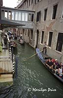 Gondola traffic, Venice, Italy