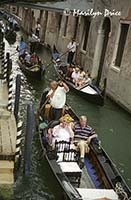 Gondola traffic jam, Venice, Italy